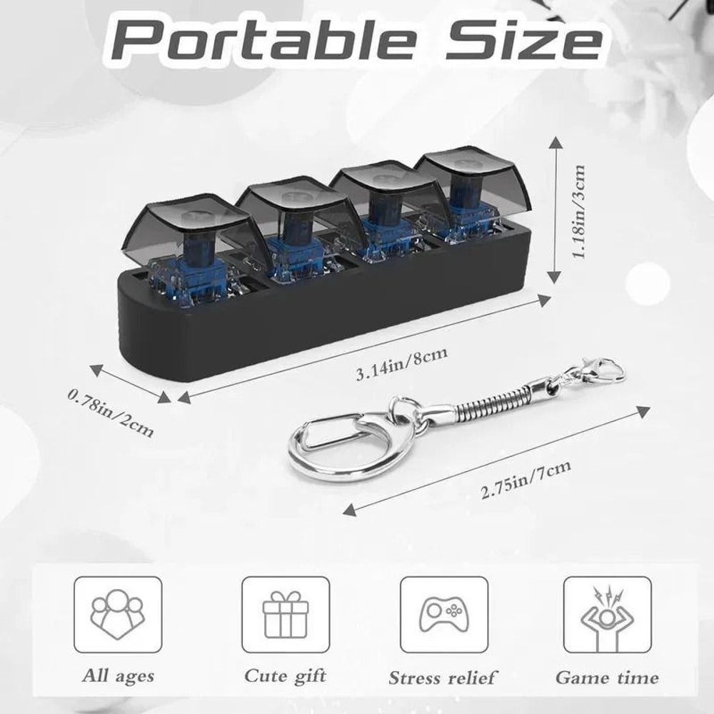 4Key Mechanical Keyboard Fidget Keychain 3