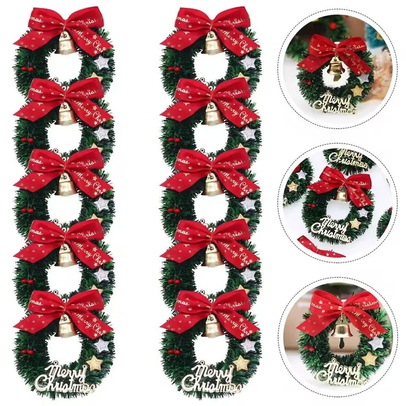 Miniature Festive Evergreen Wreaths 10 Pack 0