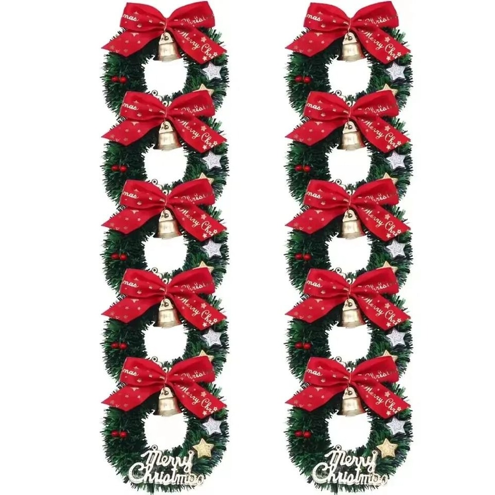 Miniature Festive Evergreen Wreaths 10 Pack 6