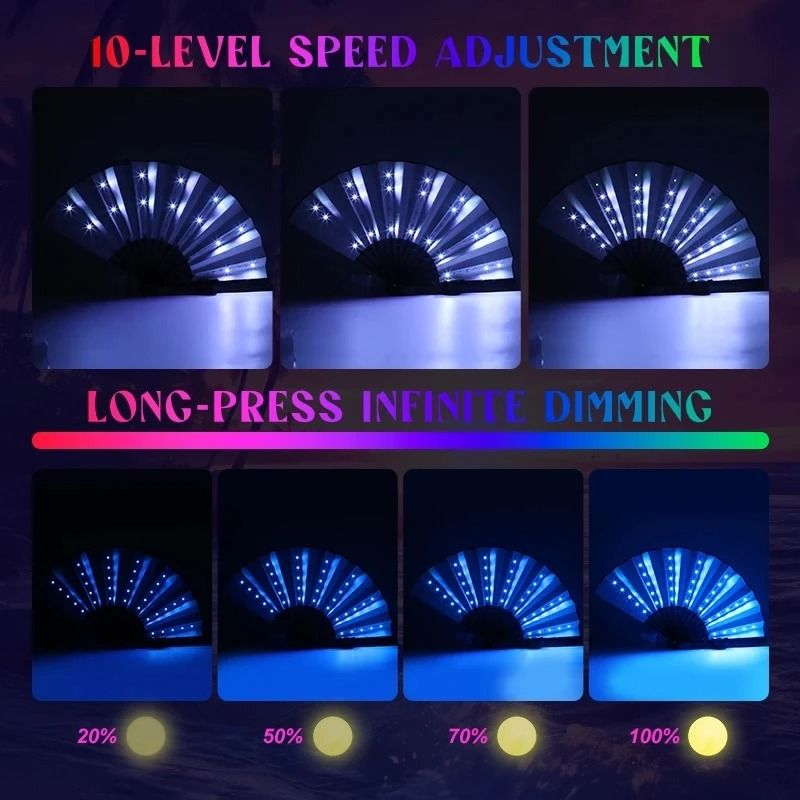 Glow LED Folding Hand Fan 4