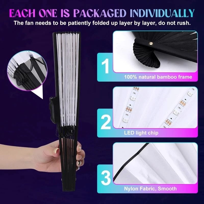 Glow LED Folding Hand Fan 5