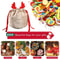 Velvet Reindeer Drawstring Gift Bags 2