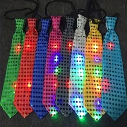 led light up sequin fedora and tie set
