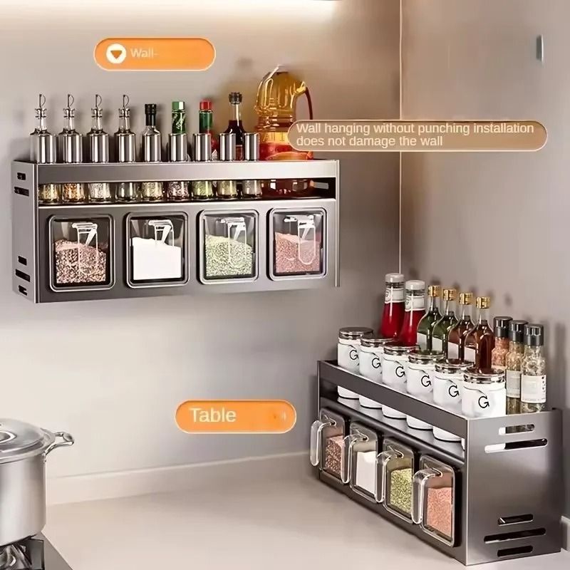 Wall Mounted Stainless Steel Spice Rack 1