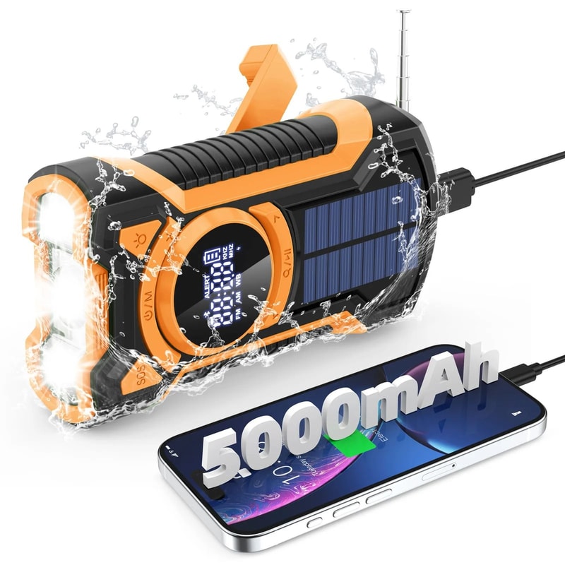 5000mAh Emergency Solar Hand Crank Radio 7