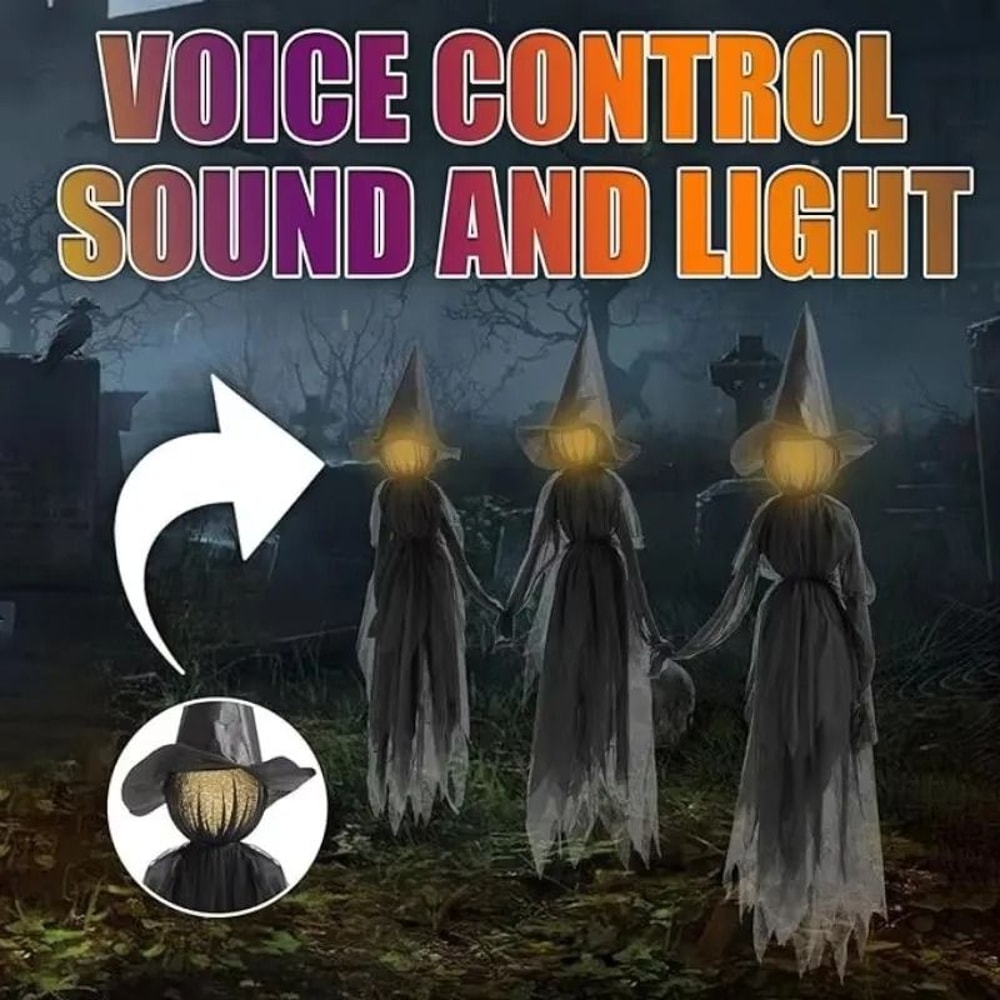 Voice Control Light Up Halloween Witch 2