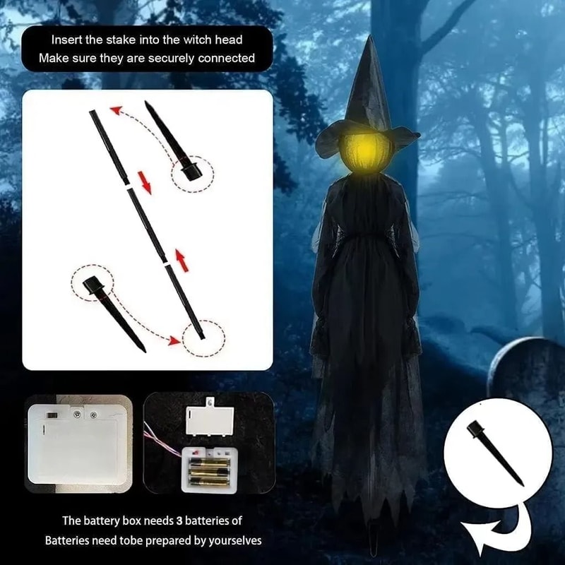 Voice Control Light Up Halloween Witch 5