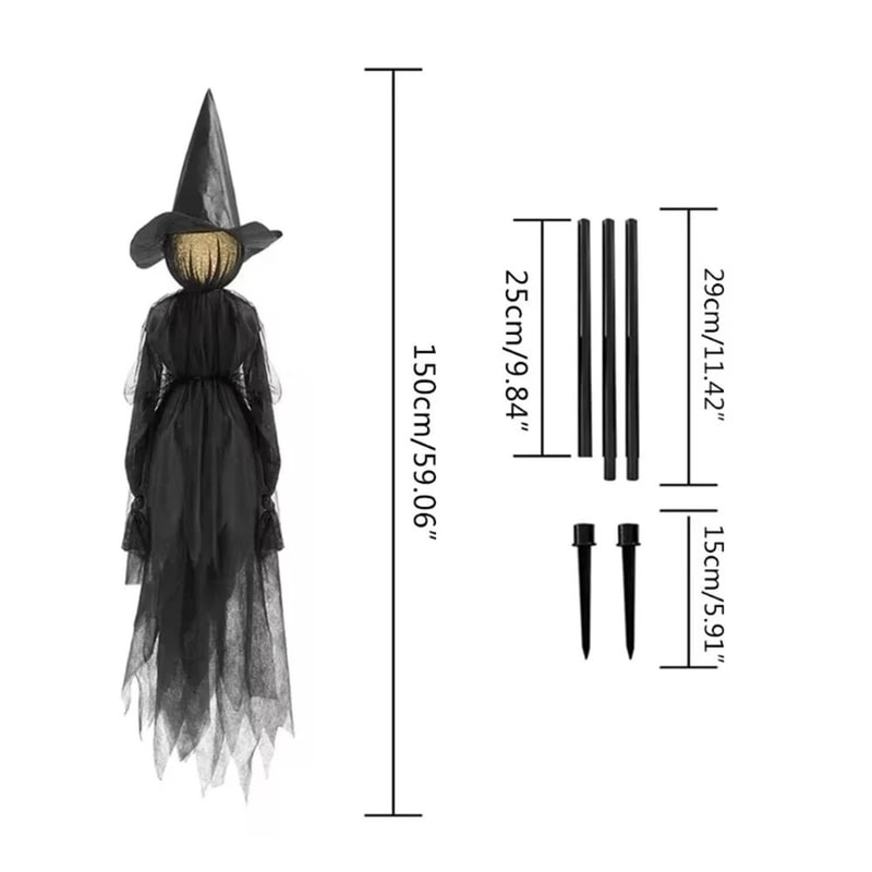 Voice Control Light Up Halloween Witch 7
