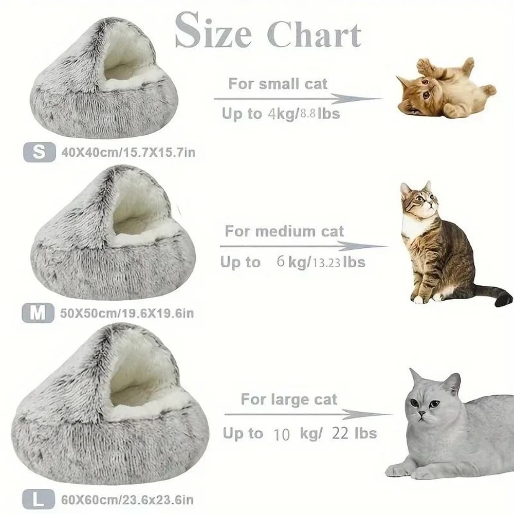 2 In 1 Plush Round Pet Bed And Sleep Bag 5