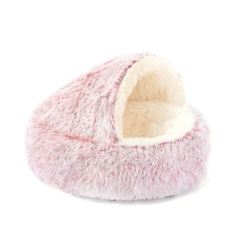 2 In 1 Plush Round Pet Bed And Sleep Bag 6