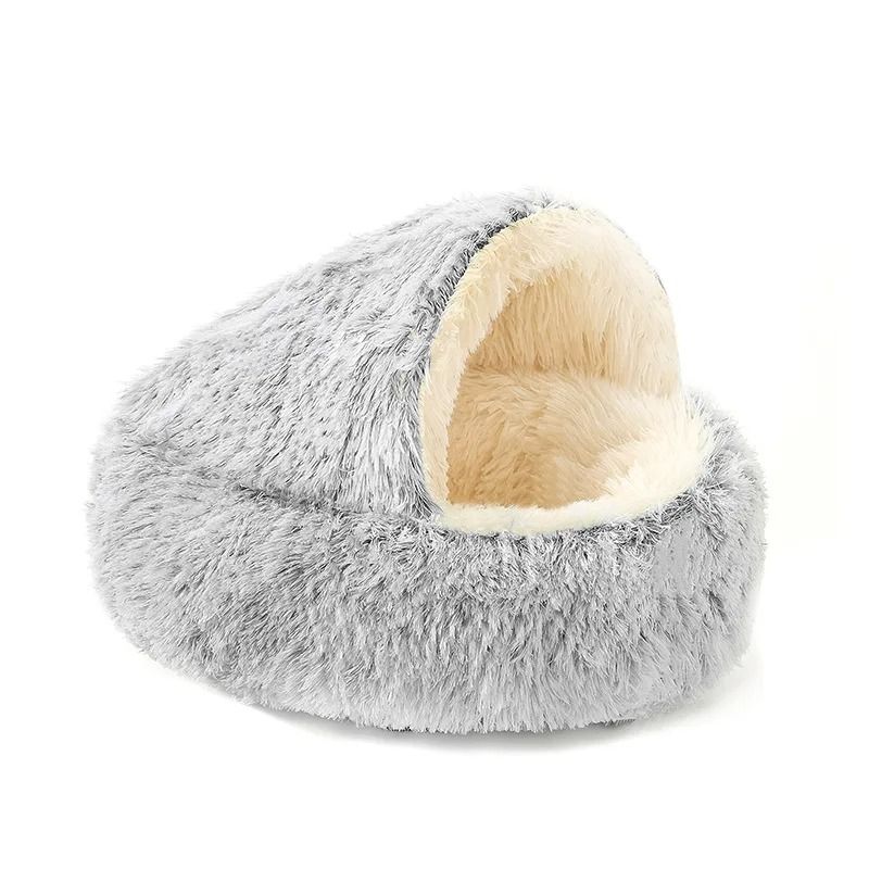 2 In 1 Plush Round Pet Bed And Sleep Bag 7