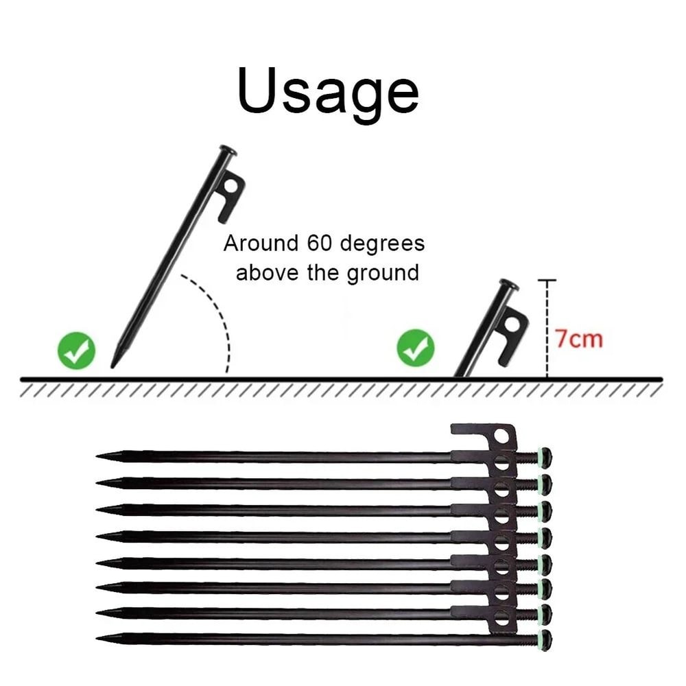 Heavy Duty Camping Tent Stake And Hammer Set 5