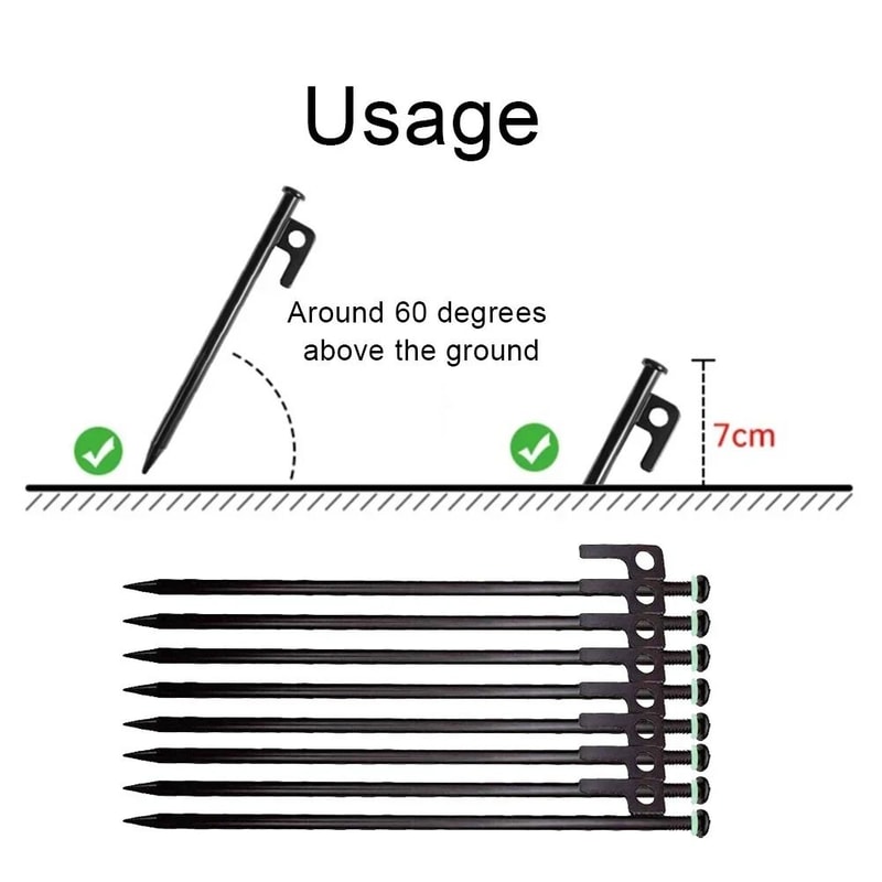 Heavy Duty Camping Tent Stake And Hammer Set 5