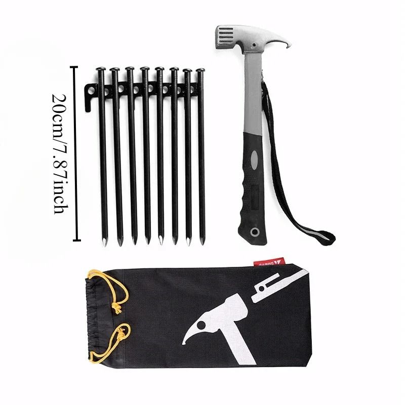 Heavy Duty Camping Tent Stake And Hammer Set 6