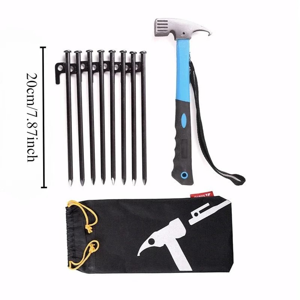 Heavy Duty Camping Tent Stake And Hammer Set 8