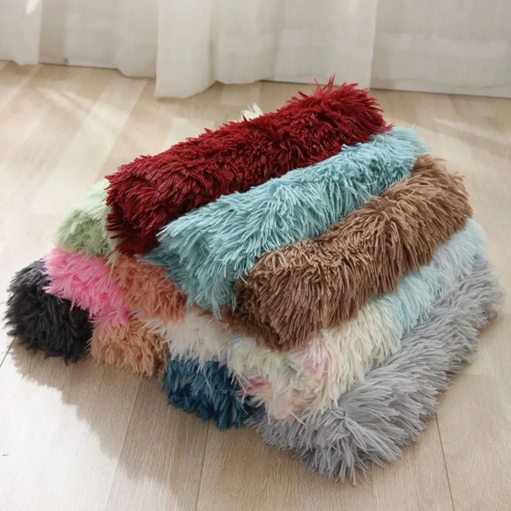 Plush Soft Warm Candy Colored Pet Bed Mat 1