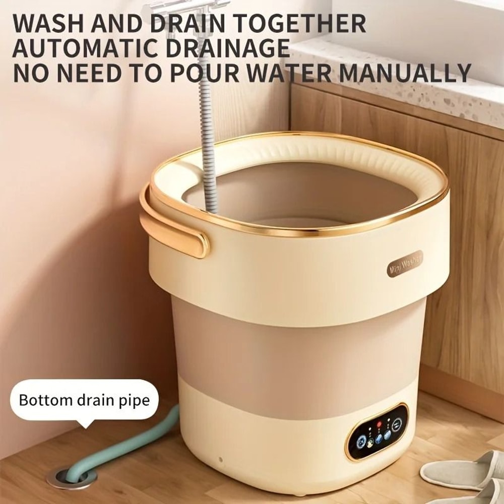Travel Ready Collapsible 15L Washer Spin Dryer 0