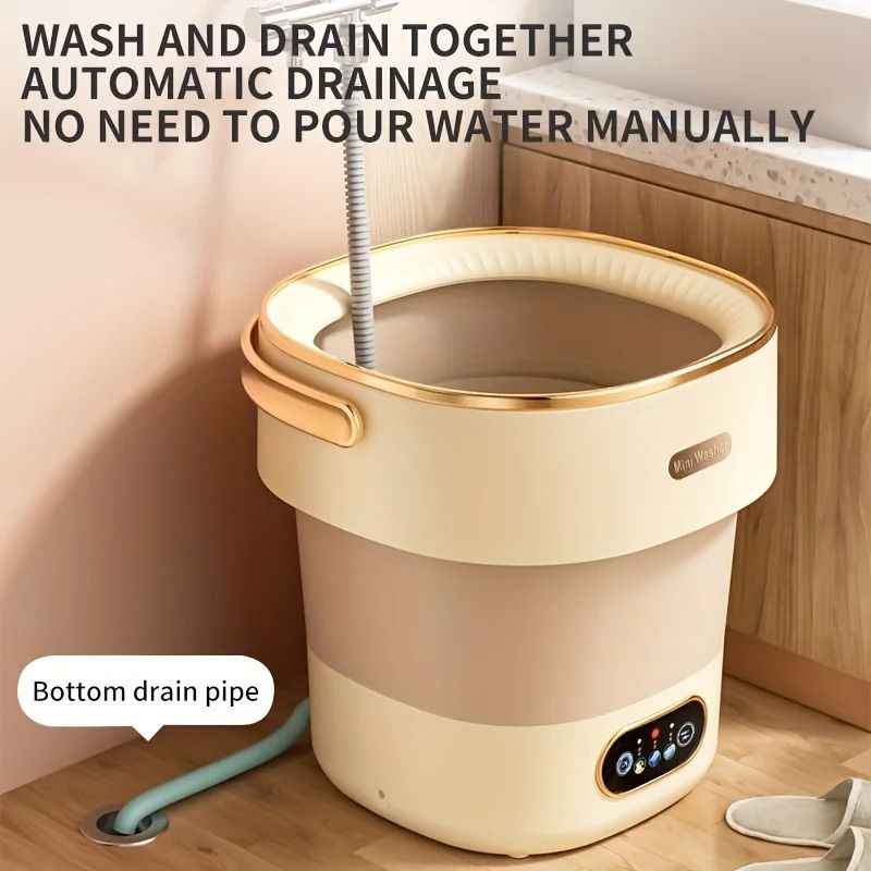 Travel Ready Collapsible 15L Washer Spin Dryer 0