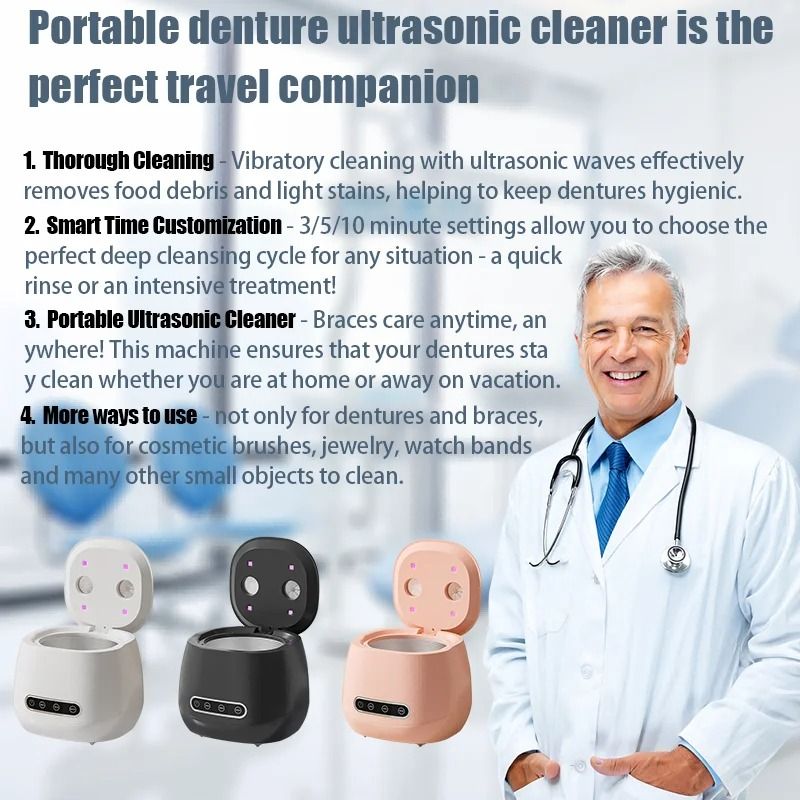 USB Rechargeable 48KHZ Professional Multi Function Ultrasonic Cleaner 1