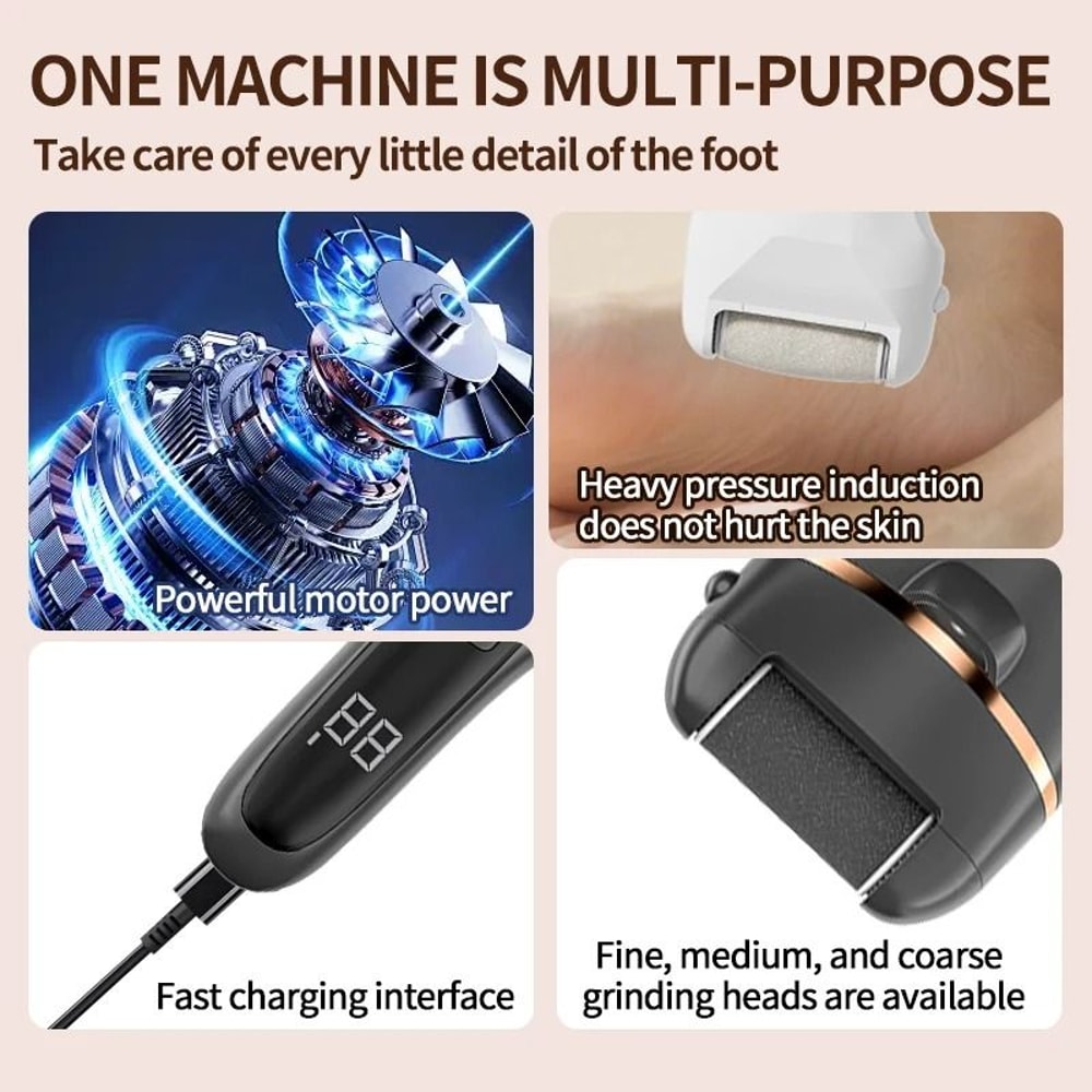 Professional Rechargeable Electric Foot File And Callus Remover 4