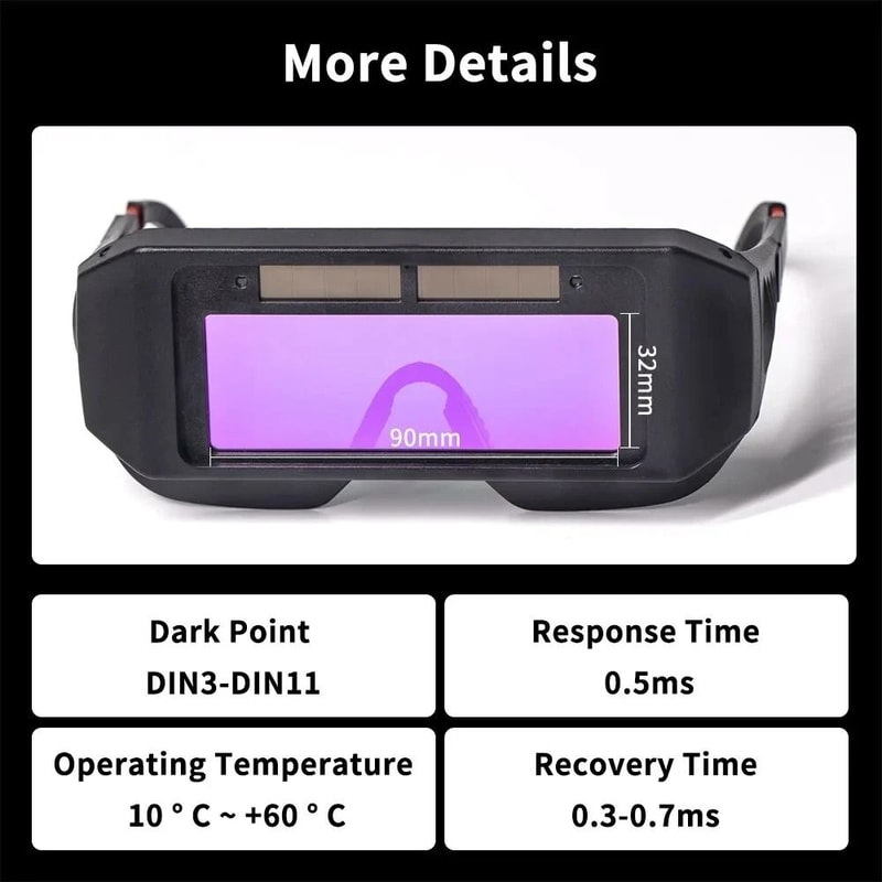 Solar Powered Auto Darkening Welding Goggles 5