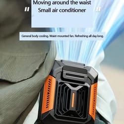 portable wearable belt clip fan and personal power bank