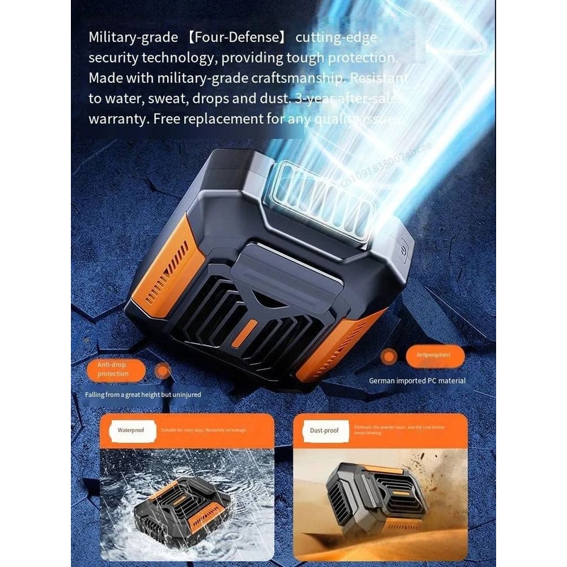 Portable Wearable Belt Clip Fan And Personal Power Bank 2