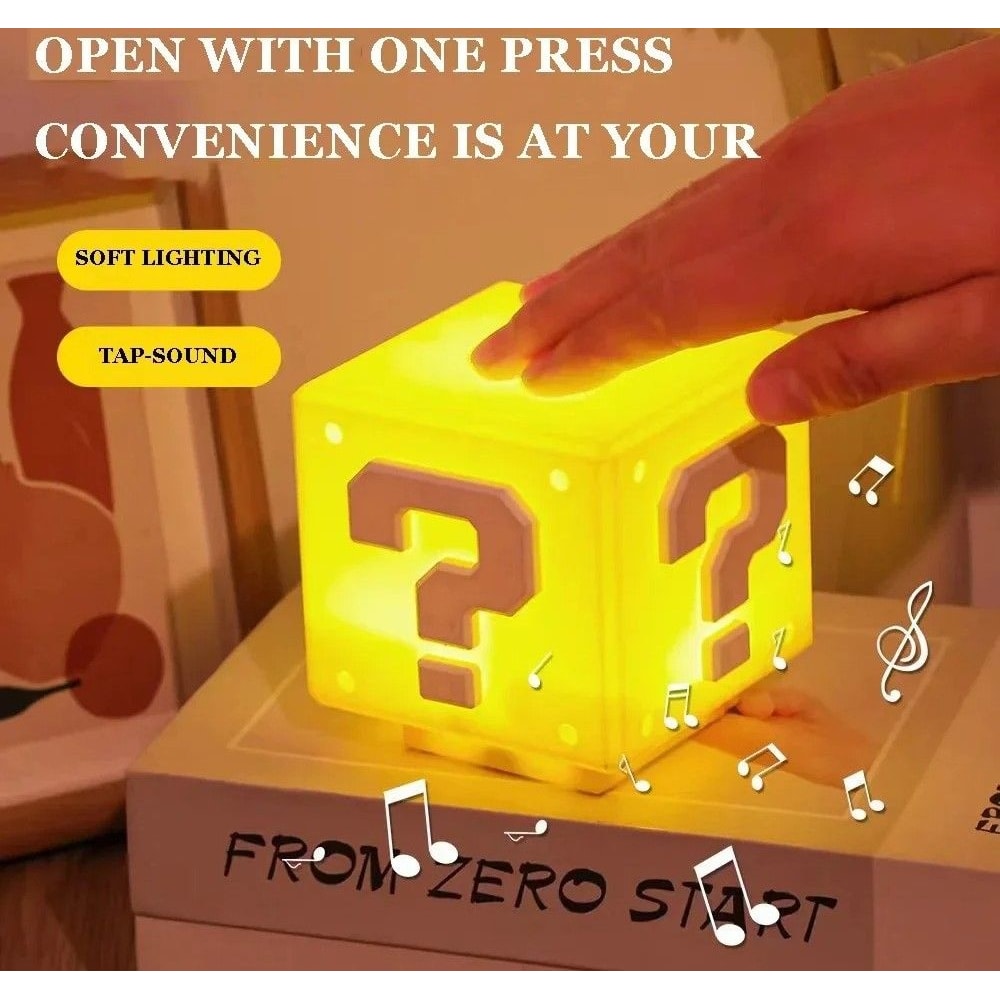 Interactive Question Mark Block Night Light With Music 0