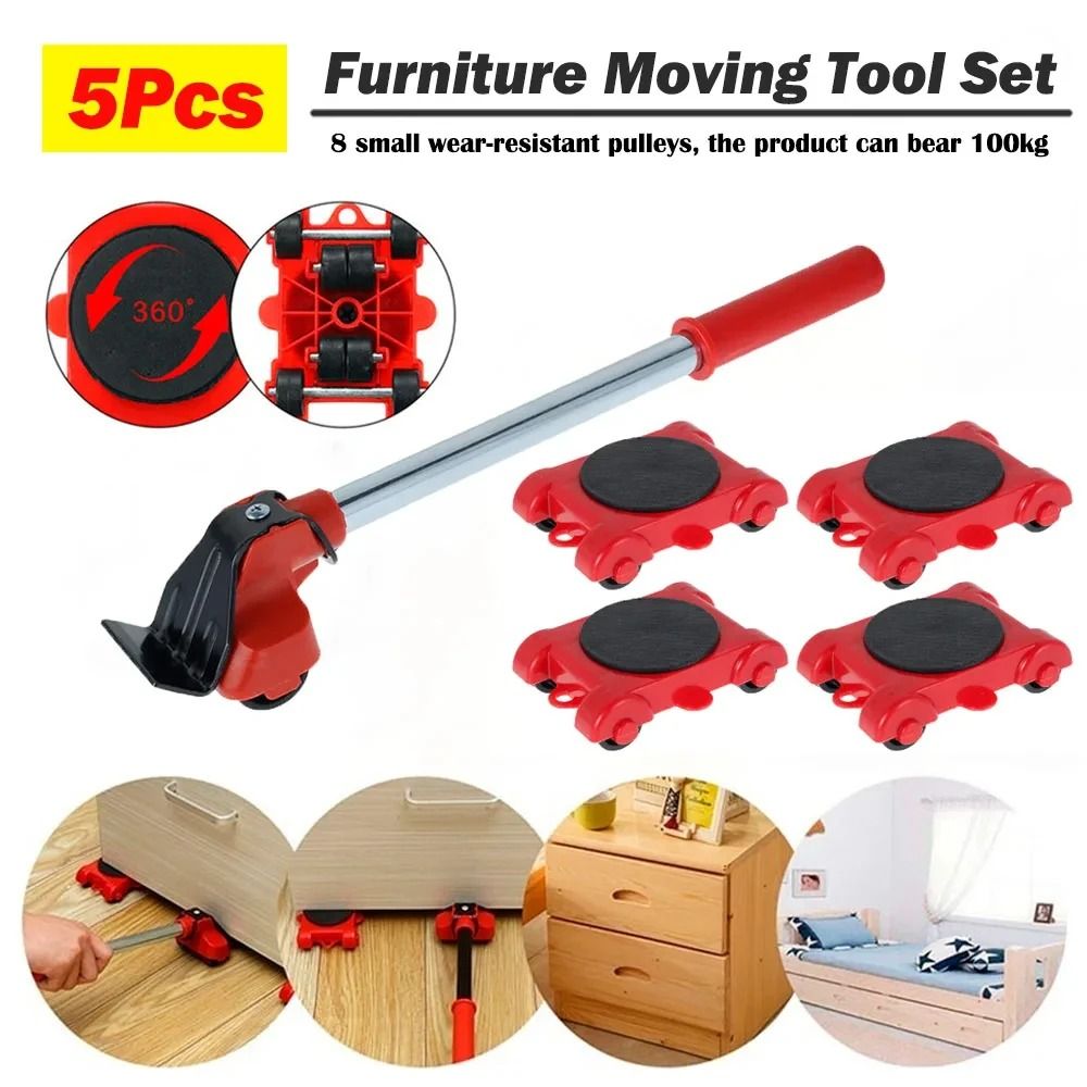 Heavy Duty 5 Piece Furniture Lifter And Mover Roller Set 0