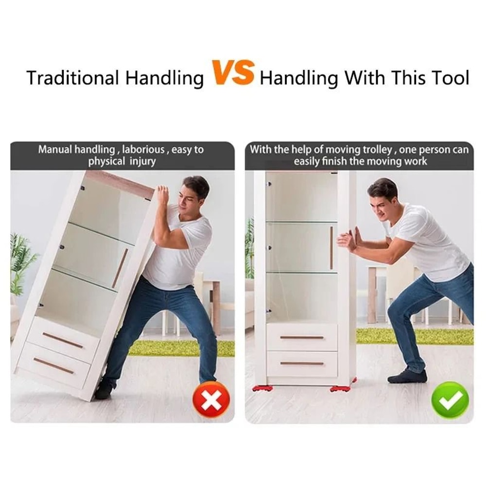 Heavy Duty 5 Piece Furniture Lifter And Mover Roller Set 2