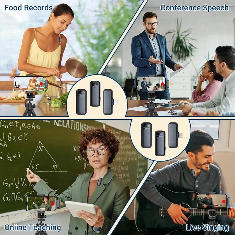 Professional Wireless Stereo Lavalier Microphone System 2