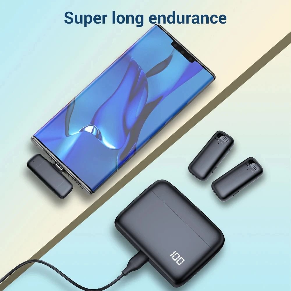 Professional Wireless Stereo Lavalier Microphone System 3