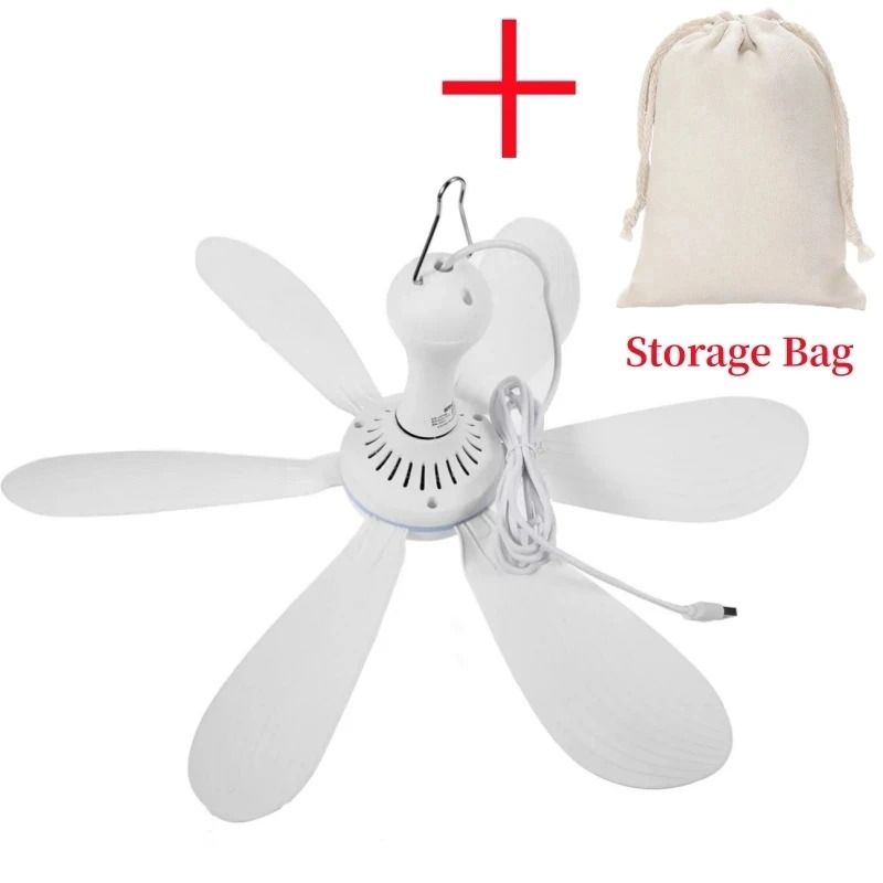 Portable 6 Leaf Silent USB Ceiling Canopy Fan With Remote 7
