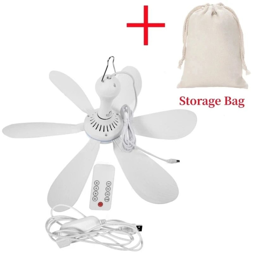 Portable 6 Leaf Silent USB Ceiling Canopy Fan With Remote 8