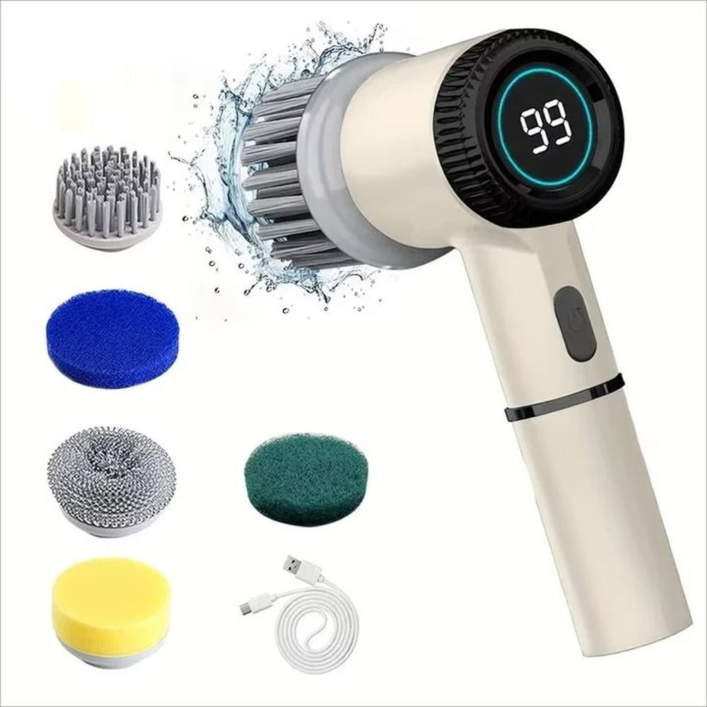 Professional High Torque Electric Spin Scrubber With 5 Interchangeable Heads 6