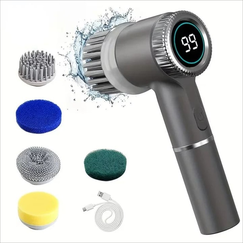 Professional High Torque Electric Spin Scrubber With 5 Interchangeable Heads 7