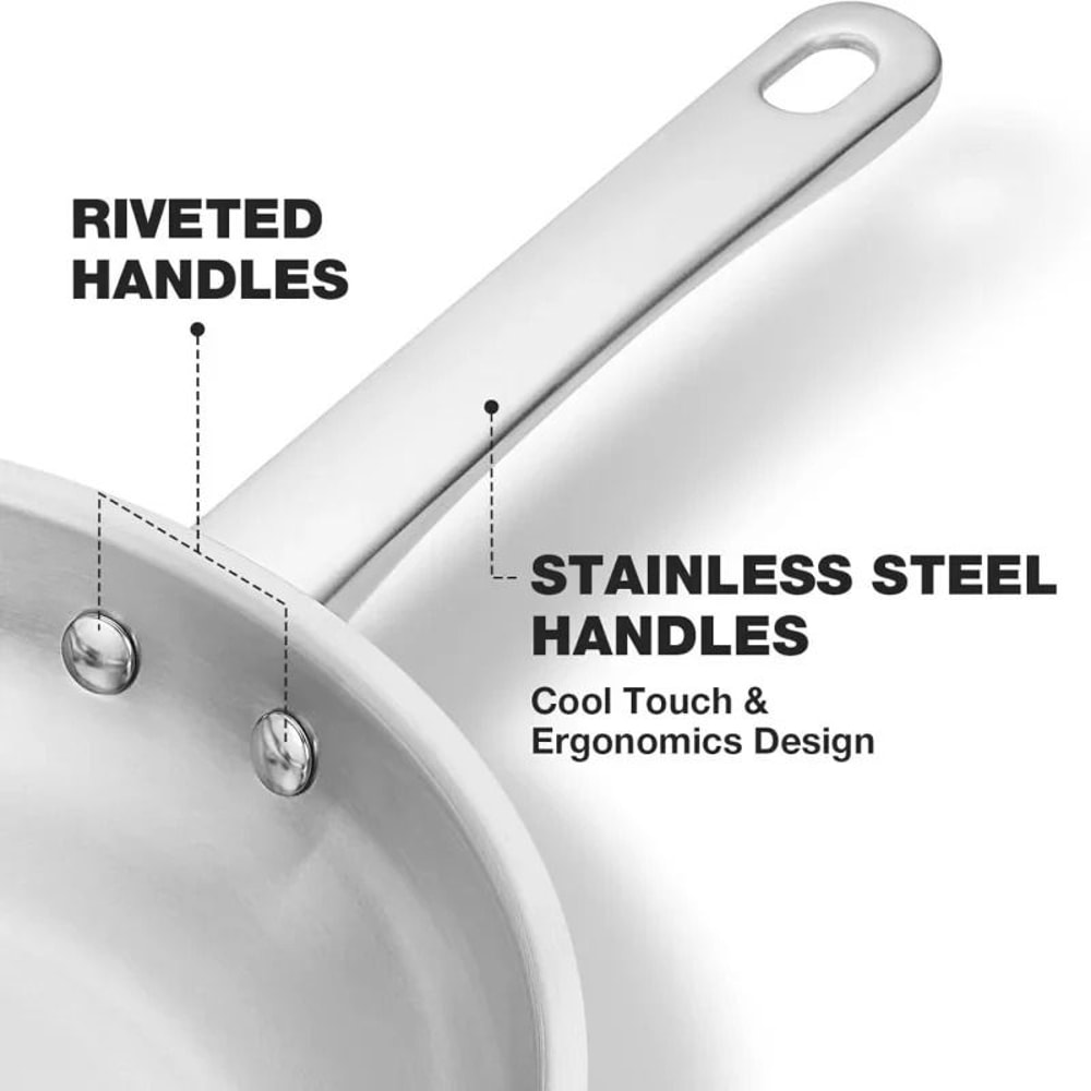 Professional Stainless Steel Uncoated Frying Pan Series 4