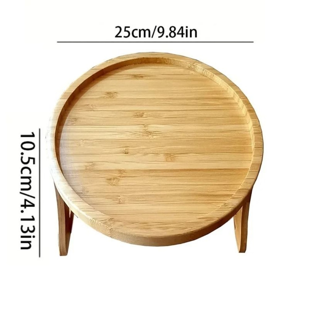 Professional Natural Wooden Foldable Sofa Armrest Tray 5