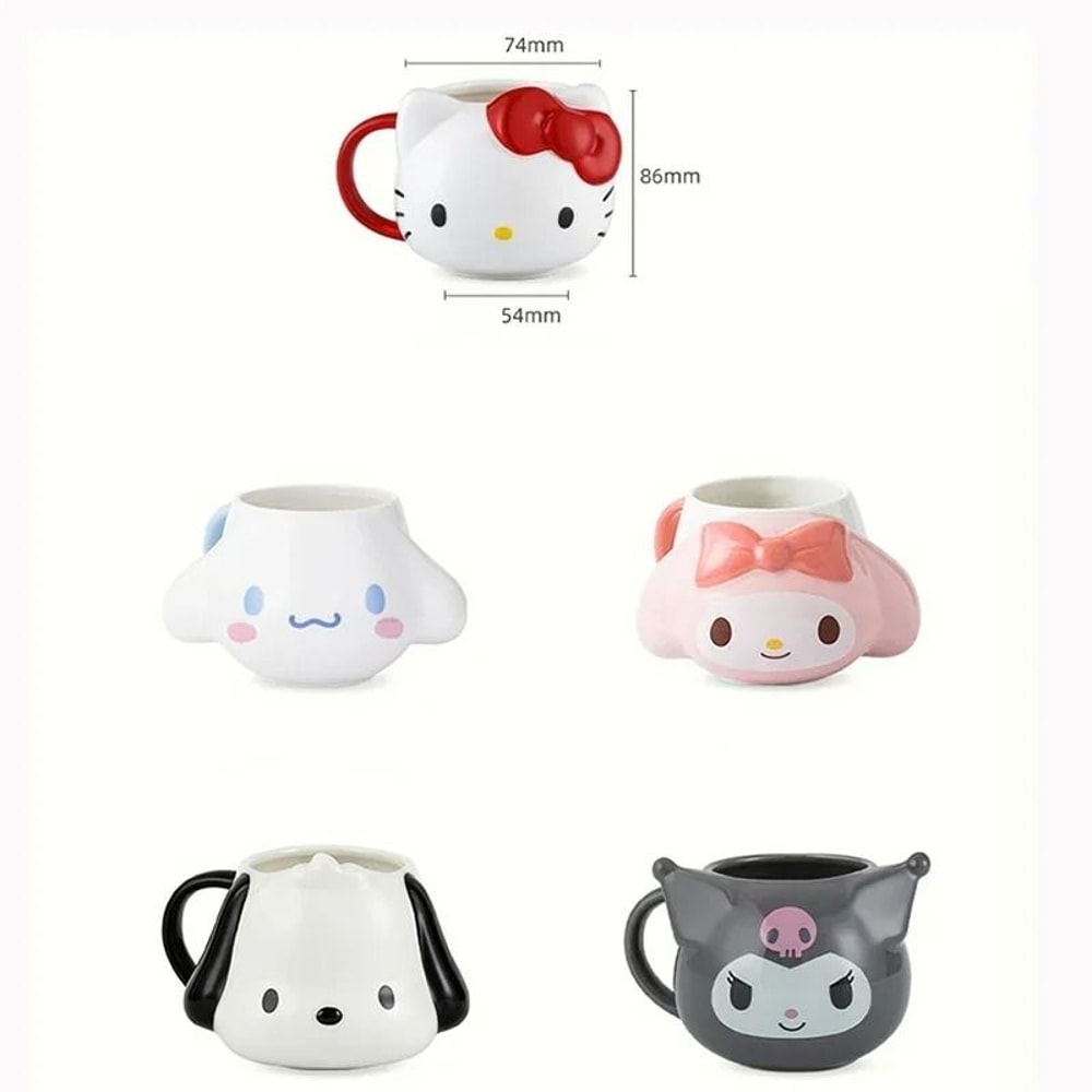 Professional 15 Oz Sanrio 3D Relief Ceramic Mug Series 4