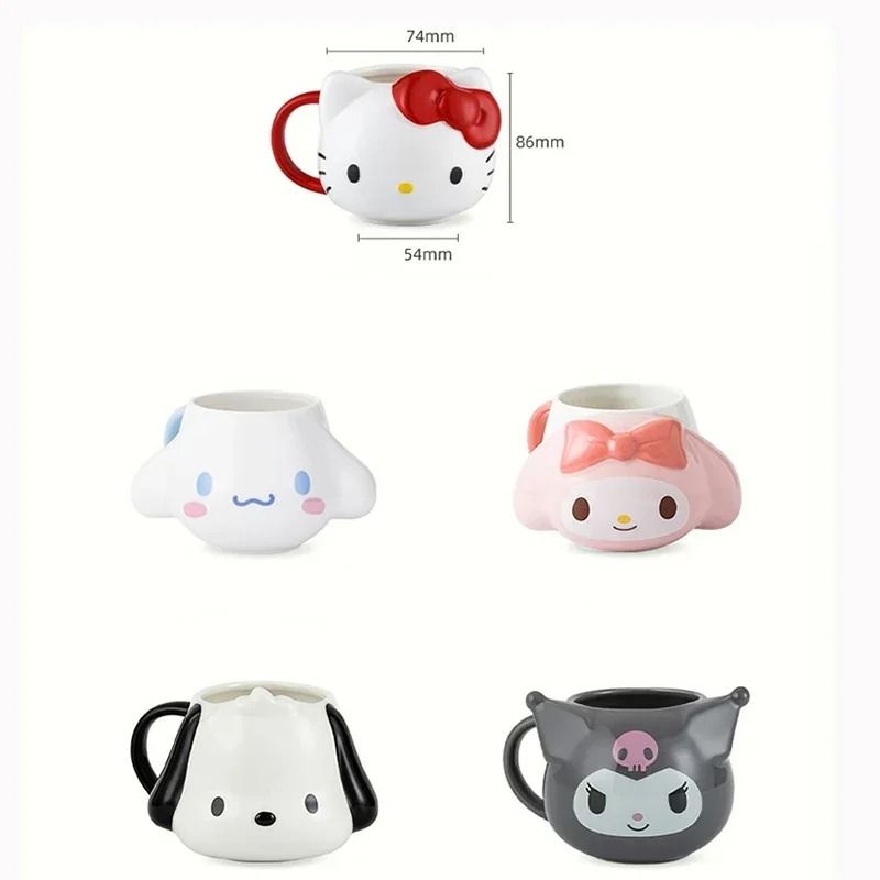 Professional 15 Oz Sanrio 3D Relief Ceramic Mug Series 4