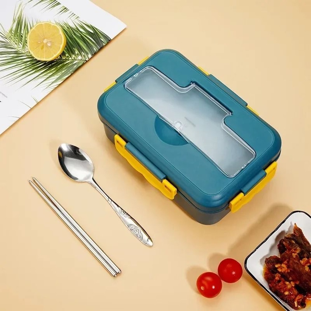 Professional 37 Oz Microwavable Bento Lunch Box With Utensils 9