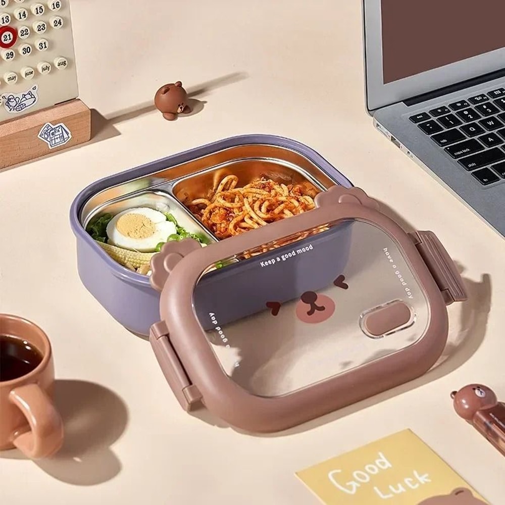 Whimsical BearShaped Stainless Steel Bento System 3