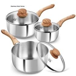 culinary grade stainless steel saucepan system