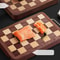 Artisan Chessboard Patterned Solid Wood Culinary Board 1