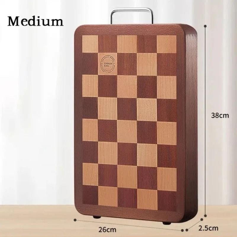 Artisan Chessboard Patterned Solid Wood Culinary Board 4