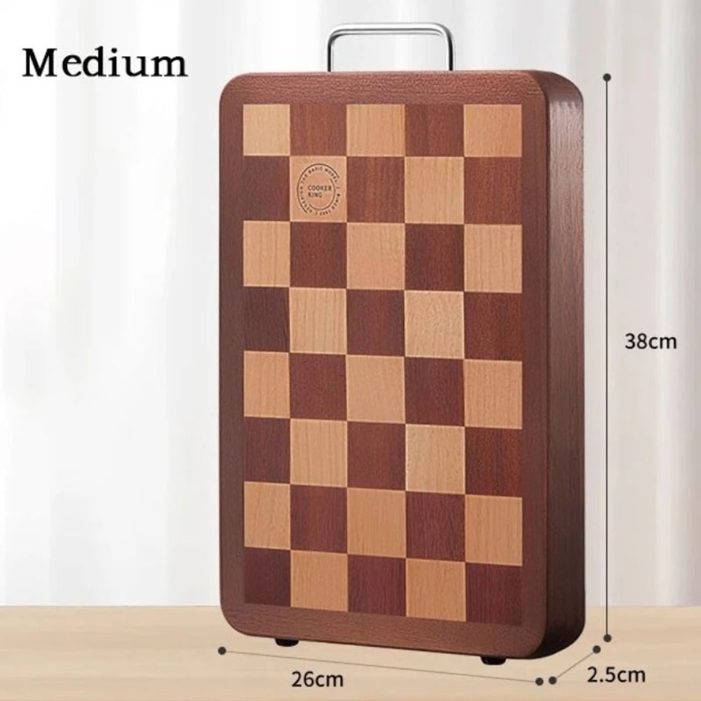 Artisan Chessboard Patterned Solid Wood Culinary Board 6