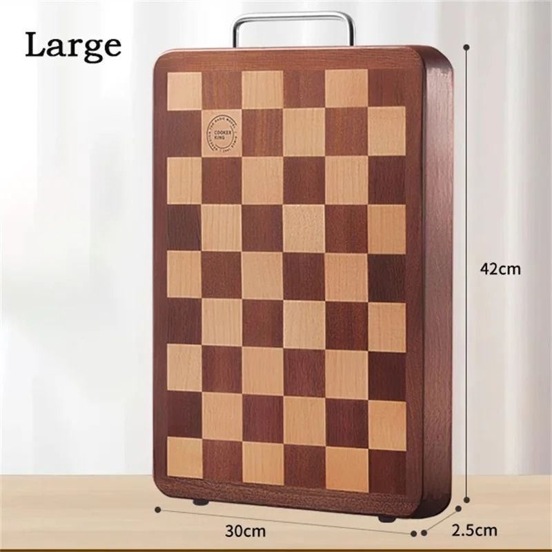 Artisan Chessboard Patterned Solid Wood Culinary Board 7