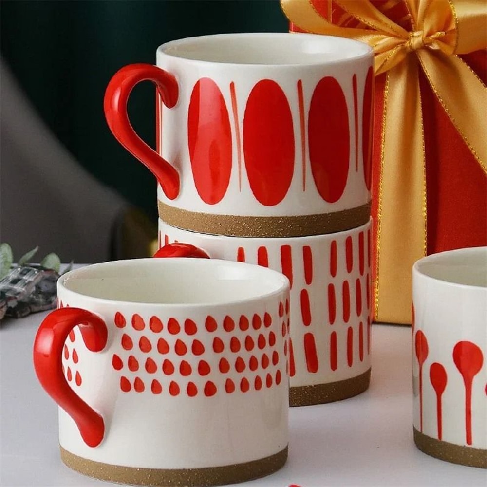 Artisan Stoneware Vertical Stripe Infusion Mug 1