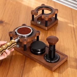 solid wood coffee tamper & tool station