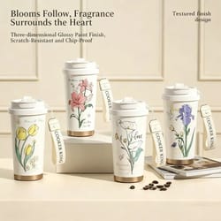 flower series thermal coffee cup
